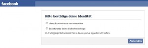 Facebook - Bitte bestätige Deine Identität